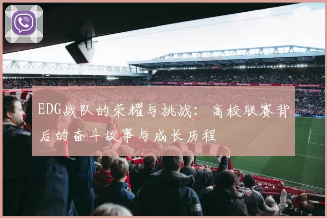 EDG战队的荣耀与挑战：高校联赛背后的奋斗故事与成长历程